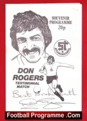 Don Rogers Testimonial Benefit Match Swindon Town 1978 Signed