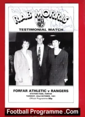 Rab Morris Testimonial Benefit Match Forfar Athletic 1991 Signed