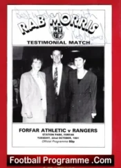 Rab Morris Testimonial Benefit Match Forfar Athletic 1991 Signed