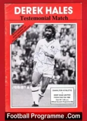 Derek Hales Testimonial Benefit Match Charlton 1986 – Signed