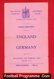 England v Germany 1960 – Amateur International at Dulwich Hamlet