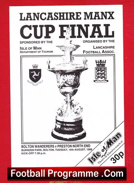 Preston North End v Bolton Wanderers 1988 - Isle Of Man IOM - Image 2