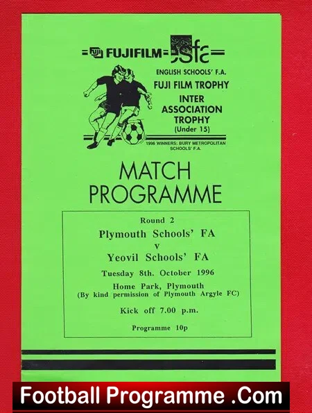 Plymouth v Yeovil 1996 - Schoolboys Match - Boys - Image 2