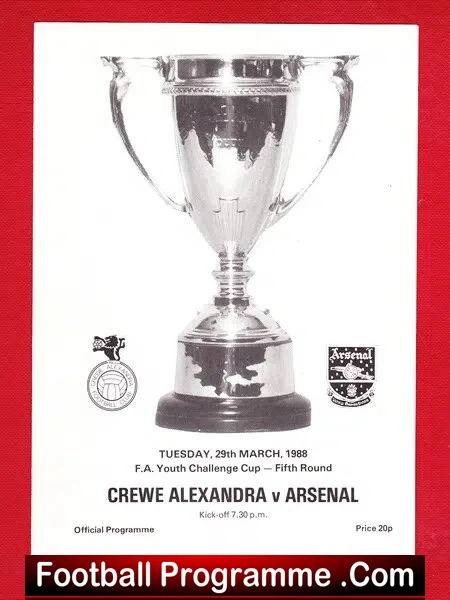 Crewe Alexandra v Arsenal 1988 - Youth Cup - Image 2
