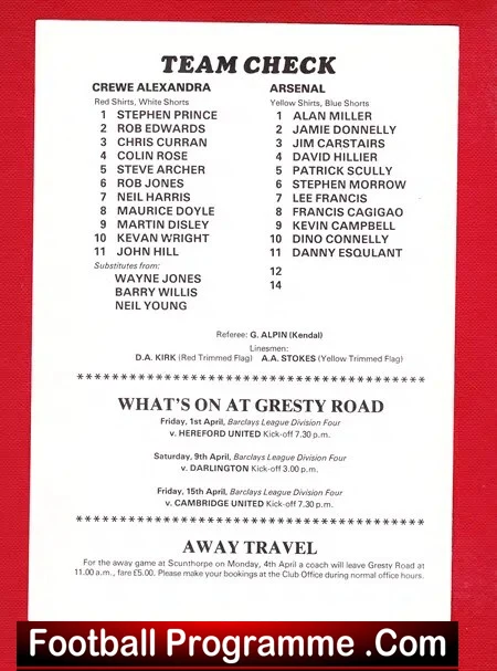 Crewe Alexandra v Arsenal 1988 - Youth Cup - Image 3