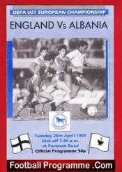 England v Albania 1989 – U21 at Ipswich Town