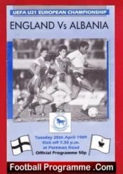England v Albania 1989 – U21 at Ipswich Town