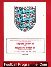 England v Yugoslavia 1978 – U21 at Manchester City