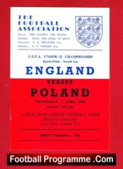 England v Poland 1982 – Under 21 at West Ham United