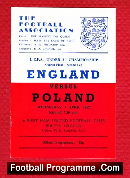 England v Poland 1982 - Under 21 at West Ham United - Image 2
