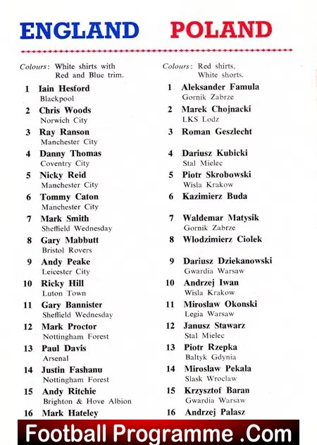 England v Poland 1982 - Under 21 at West Ham United - Image 3