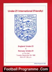 England v Norway 1980 – U21 match at Southampton
