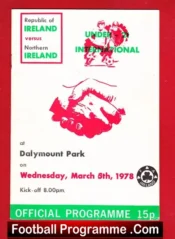 Ireland v Northern Ireland 1978 – Under 21 International Dublin