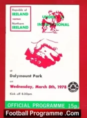 Ireland v Northern Ireland 1978 – Under 21 International Dublin
