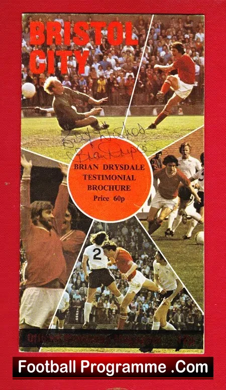 Brian Drysdale Testimonial Benefit Match Bristol City Signed - Image 2