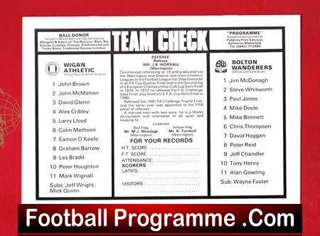 John Brown Testimonial Benefit Game Wigan Athletic 1982 - Image 3