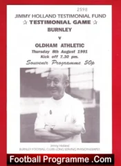 Jimmy Holland Testimonial Benefit Match Burnley 1991