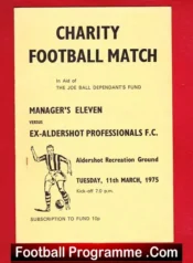 Joe Ball Testimonial Benefit Match Aldershot 1975