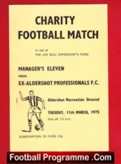 Joe Ball Testimonial Benefit Match Aldershot 1975