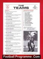 Arsenal v Doncaster Rovers 1988 – Youth Cup Final 2nd Leg