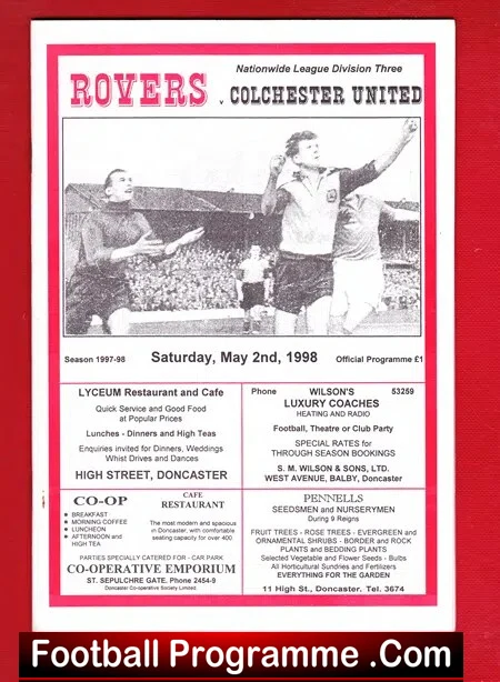 Doncaster Rovers v Colchester United 1998 - Image 2