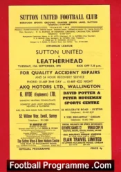 Sutton United v Leatherhead 1972