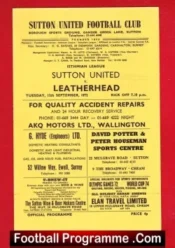 Sutton United v Leatherhead 1972