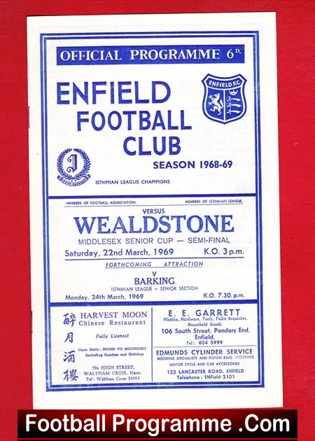 Enfield v Wealdstone 1969 - Semi Final Senior Cup - Image 2