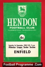 Hendon v Enfield 1962 – Athenian League