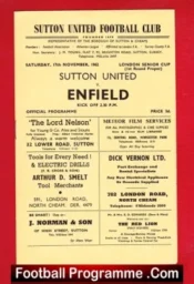 Sutton United v Enfield 1962 – London Senior Cup