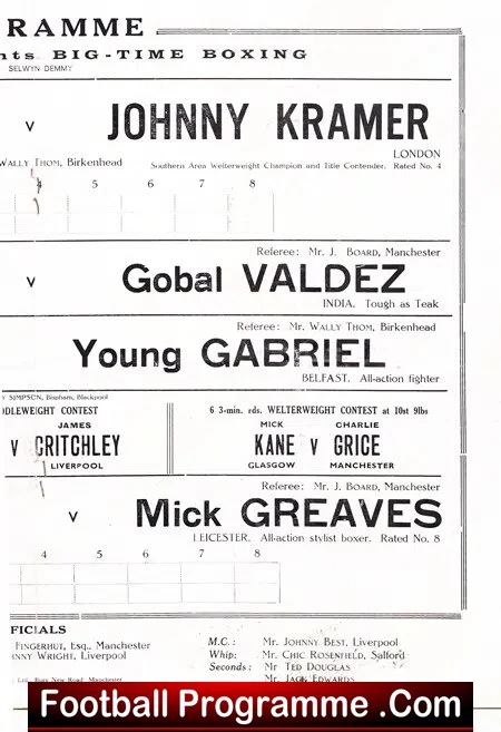 Boxing - Jackie Harwood v Johnny Kramer 1963 - Manchester Signed - Image 4