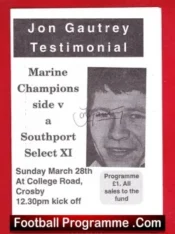 Jon Gautrey Testimonial Benefit Match Marine 1990s – Signed