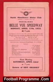 Belle Vue Speedway Scratch Race 1933 – 1930s Speedway Programme