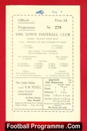 Diss Town v Royal Navy 1951 – Benefit Match East Anglia