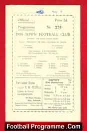 Diss Town v Royal Navy 1951 – Benefit Match East Anglia