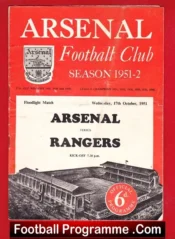 Arsenal v Glasgow Rangers 1951 – Floodlight Friendly Match