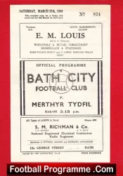 Bath City v Merthyr Tydfil 1948