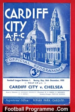 Cardiff City v Chelsea 1955 - football programme