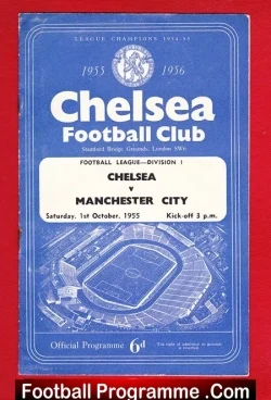 Chelsea v Manchester City 1955 - football programme