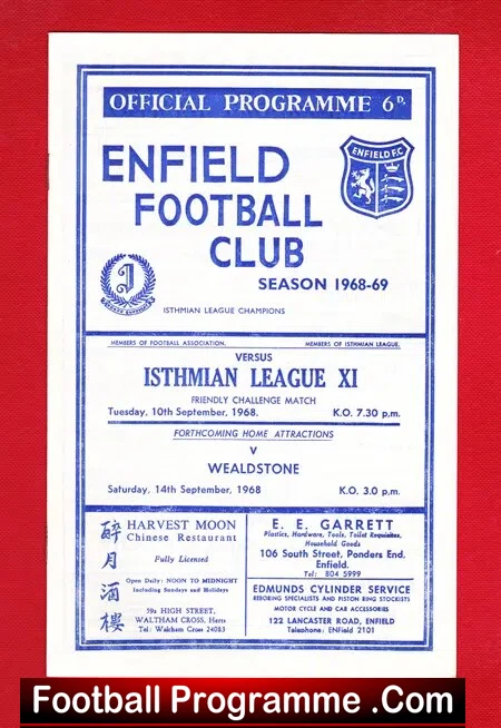Enfield v Isthmian League XI 1968 - Friendly Match - Image 2