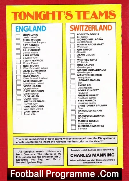 England v Switzerland 1980 - U21 at Ipswich Town - Image 3