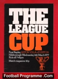 Everton v Aston Villa 1977 – League Cup Final Replay at Man City