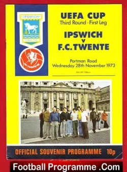 Ipswich Town v FC Twente 1973 - UEFA Cup Portman Road - football programme
