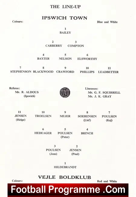 Ipswich Town v Vejle Boldklub 1962 - Friendly Game Denmark - Image 4