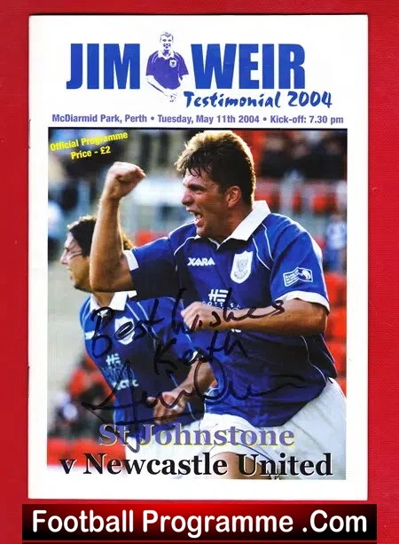 Jim Weir Testimonial Benefit Match St Johnstone 2004 Signed - Image 2