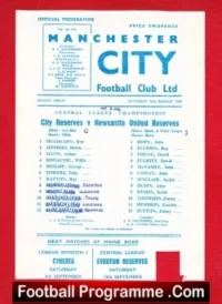 Manchester City v Newcastle United 1969 – Reserves Match