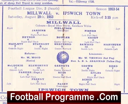Millwall v Ipswich Town 1953 - Image 3