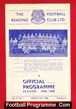 Reading v Crystal Palace 1948 - football programme