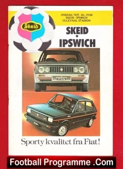 Skeid Oslo v Ipswich Town 1979 - UEFA Cup Norway - football programme