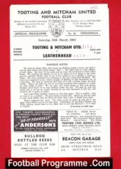 Tooting Mitcham United v Leatherhead 1961
